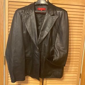 Anne Klein Black Size XL Genuine Lamb Skin Slit Pockets